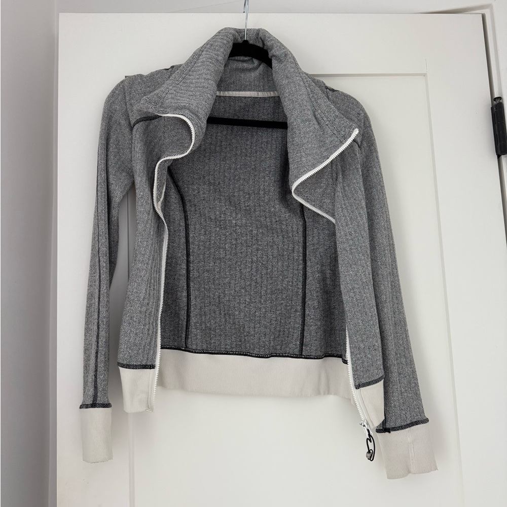 Lululemon Gray and White Zip-Up Jacket